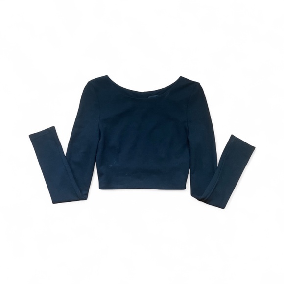 ANGL cropped off the shoulder long sleeve top w/cutout back Sz S - Picture 1 of 12